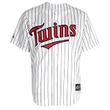 MLB Youth Minnesota Twins Delmon Young White/Navy Home Short Sleeve 6 Button Synthetic Replica Baseball Jersey Spring 2011  (White/Navy, Medium)