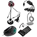 GTMax 5pcs - Black/Red Flexible 5MP USB Camera Webcam with Microphone + Black USB Handheld Trackball Finger Mouse + Black USB/PS2 Flexible Silicone Keyboard + White USB Flexible Stand Light with 18 LED + High Speed USB 2.0 4-Port Hub