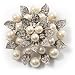 Jewelry : Bridal Faux Pearl Floral Brooch (Ivory)