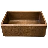 25 Fiona Hammered Single Bowl Copper Farmhouse Sink - Antique Copper