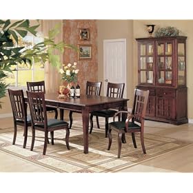 9-Piece Dining Room Furniture Set in Cherry - Coaster by Coaster