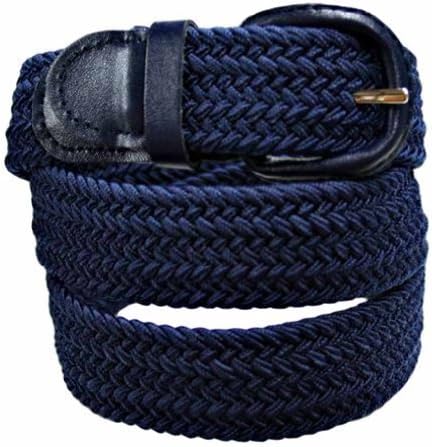 Luxury Divas Navy Blue Braided Elastic Stretch Belt