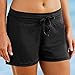 Charmleaks HIgh Waist Swimweawr Board Shorts Black Swim Bottoms Swimwear Shorts, X-Large, Black