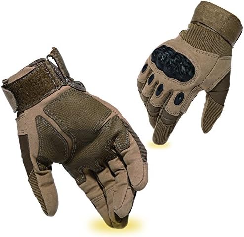 SiFree Heavy Duty Men's Full Finger Military Tactical Gloves (L, Grey)