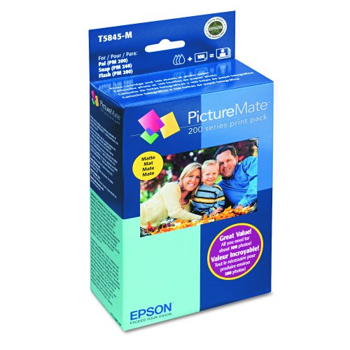 Epson T5845-M Picturemate 200-Series Print Pack, Matte