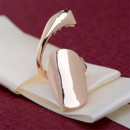 Golden Lotus 2 Pcs Women Girls Retro Cool Fashion Popular Europe Punk Golden Sliver Finger Opening Ring Nail Ring Jewelry (Golden)