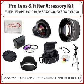 Pro Lens & Filter Kit for Fujifilm FinePix HS10 hs20 S9500 S9100 S9000 S6000 Digital Cameras