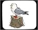 Decorated Mouse Pad with bird, stump, seabird, gull, seagull