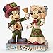 Disney Traditions by Jim Shore Christmas Mickey and Minnie Stone Resin Figurine, 6”