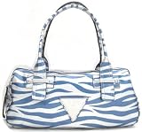 Guess Handbags: Guess Wild Candy Rhinestone Satchel in Blue / Silver (GUESS HANDBAGS, PURSES, BAGS)