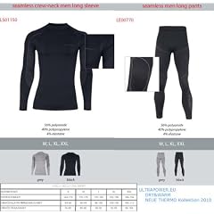 Brubeck Herren Thermo 2010 SET Funktionsshirt + Funktionshose lang - schwarz, grau, weiss, khaki (Unterw�sche, Bodymapping, nahtlos, Skiunterw�sche, Profiqualit�t)