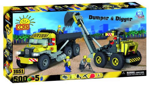 COBI Action Town Construction Dumper and Digger, 500 Piece Set