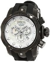 Big Sale Invicta Men's 1219GMBBB Venom Reserve Ocean Quest Chronograph White Mother-Of-Pearl Black Polyurethane Watch