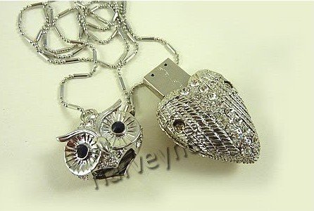 Crystal Flash Drive Memory Frog Jewelry  Quality Necklace