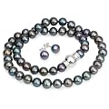Sakura Pearl Damen-Set S��wasserzuchtperle schwarz AM023