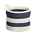mDesign Knit Baby Nursery Closet Organizer Bin for Lotion, Medicine, Bibs, Books, Toys - Small, Navy/Ivory