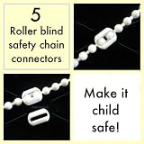 5 Roller blind beaded chain safety connectors - Babyproof Child baby safe - WARNING - These reduce risk only!