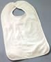 Reusable Bib in Blue w/PE coated knit blue partial barrier, Velcro