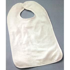 Reusable Bib in Blue w/PE coated knit blue partial barrier, Velcro