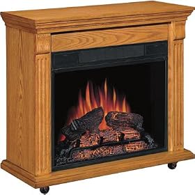 Chimney Free Amish-Style Mantel Vent-Free Fireplace - Oak, 4600 BTU, 1350 Watts, 400 Sq. Ft. Heating Capacity, Model# 23RM067OAK