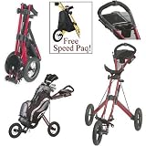 New 2008 Sun Mountain (Push) Speed Golf Cart V1 (Metallic Red), Free Speed Paq!