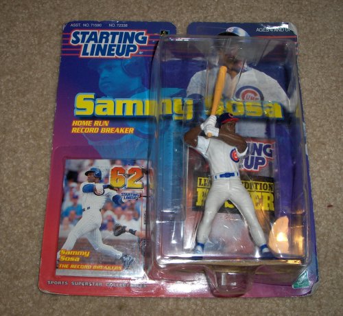 1999 - Hasbro - Starting Lineup - Home Run Record Breaker - MLB - Sammy Sosa - Chicago Cubs - Baseball Sports Figure - w/ Exclusive Trading Card & Poster - Limited Edition - Collectible