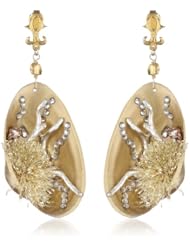Azaara Golden Shell Drop Earrings