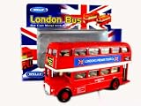 De Luxe London Double Decker Red Bus Model Made of Die Cast Metal and Plastic Parts