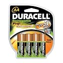 Duracell Pre Charged Rechargeable NiMH AA Batteries, 4-Pack