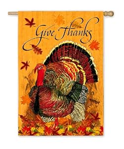 Thanksgiving Turkey Silk Reflections Regular Size Flag