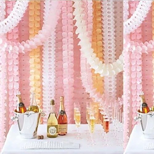 LOOTO 8 Pieces 11.8 Feet Multicolored 4-Leaf Hanging Clover Garland Tissue Paper Flowers Garland