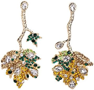 Star Pavilion Shijie Dress Jewelry 2015 Shiny Gorgeous Asymmetric Full Crystal Tree Gold Plated Earrings For Women