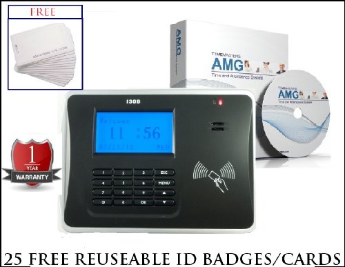 Time Masters AMG Employee Attendance Software with I30B Proximity Badge/Card Reader Terminal (50 Employes, 2 User License)