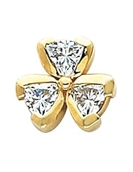 14K Yellow Gold Trillion Cut Diamond Pendant - 0.39 Ct. -- LIFETIME WARRANTY