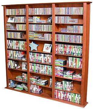 Spartak Bookcase Media Tower – Tall Triple 2413CHERRY (Cherry) (76″H x 76″W x 9.5″D)
