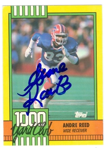 Andre Reed Autographed/Hand Signed Football Card (Buffalo Bills) 1990 Topps 1000 Yard Club #7