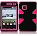 For LG 840G LG840G Dynamic Hybrid Tuff Hard Case Snap On Phone Silicone Cover Black/Hot Pink Accessory