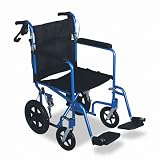 Excel Deluxe Aluminum Transport Wheelchair, 19 x 16, 300 lbs.