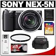 Sony Alpha NEX-5N Digital Camera Body & E 18-55mm OSS Lens (Black) with 16GB Card + Filter + Case + Accessory Kit