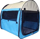 Travel Portable Soft-Sided Folding Indoor/Outdoor Soft Side Crate, *Medium* *Blue*