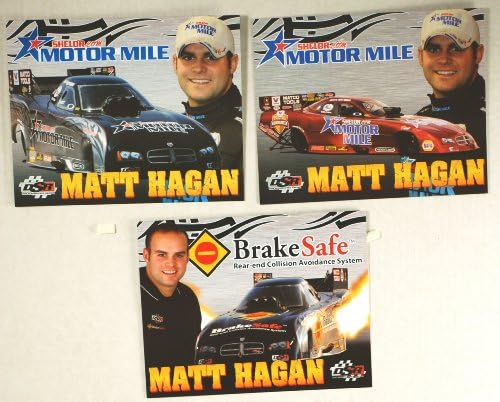 2009 - NHRA - Full Throttle Drag Racing Series - Matt Hagan - Shelor.com Motor Mile / DSR / Don Schumacher Racing - NAPA / Valvoline / Matco Tools - 3 Promo Cards - Rare - Collectible
