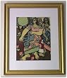 Tres Mujeres, Original 1945 Figurative Watercolor Painting on Paper By Carmel Artist Victor Di Gesu (1914-1988) - Framed Artwork