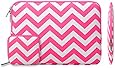 Laptop Sleeve, Mosiso Chevron Rose Red Canvas Fabric 13-13.3 Inch Laptop / Notebook Computer / MacBook / MacBook Air / MacBook Pro Sleeve Case Bag Cover, Chevron Rose Red