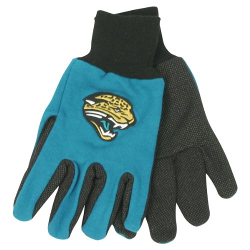 Jacksonville Jaguars 2-Tone Jersey Gloves (One Size Fits Most Ages 13+) - Teal / Black