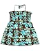 Girlfriends by Anita G - Girls Striped Flower Halter Sundress, Brown, Aqua (Size 2T)
