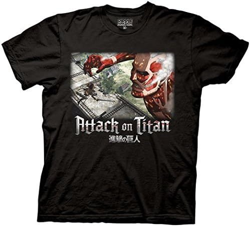 Attack on Titan Wall Battle Mens T-Shirts, Black