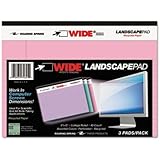 Roaring Spring WIDE Landscape Pad, 8" x 6", 40 Lined sheets, 3/pack, Assorted