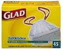 Glad Tall Kitchen Trash Bags, Drawstring White, 13 Gallon, 45-Count Boxes (Pack of 4)