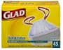 Glad Tall Kitchen Trash Bags, Drawstring White, 13 Gallon, 45-Count Boxes (Pack of 4)