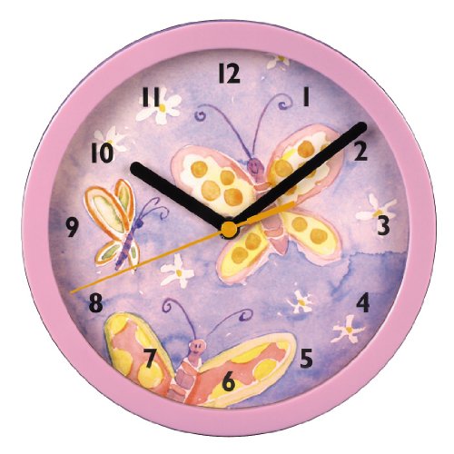 Hama 00106932 Kinder-Wanduhr \"Schmetterling\", Rosa Preisvergleich